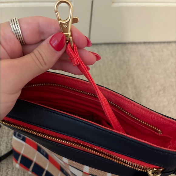 Spartina 449 Quarterdeck Navy Trim Plaid adjustable crossbody/shoulder bag - Picture 8 of 11